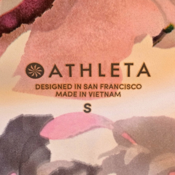 Athleta Purple Floral Elation 7/8 Tight in size Small - Picture 2 of 2